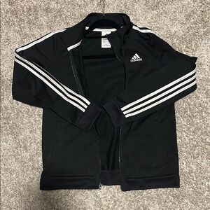 adidas Black Jacket with White Stripes